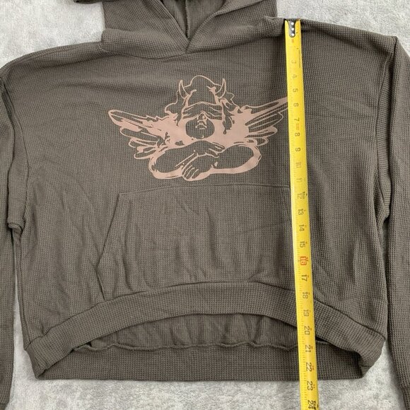 Boys Lie Hoodie Women One Size Oversized Angel Pullover Crop Burn The Bridge OSO - Picture 2 of 11